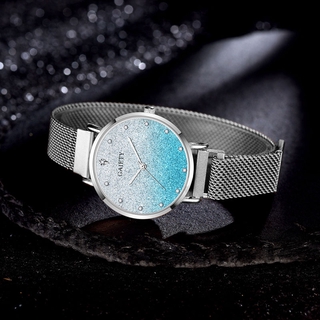 J&L delicado reloj de cuarzo de aleación de cristal colorido Metal imán hebilla correa de malla reloj de pulsera para las mujeres (6)