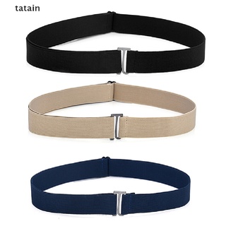 [TAIN] Invisible Belt Buckle Plastic Elastic Belt Women Men Adjustable Belt Fashion FHS