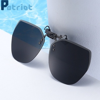 [Mujeres Y Hombres Polarizados Gafas De Sol Clip-on] [Filtro Sin Marco UV400 Protección Unisex Polygonal Lente Flip-up Polarizadas