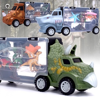 [fav] juego de portadores de carro de dinosaurio con simulación de animales, juguete, tire hacia atrás, regalo para 3+ años