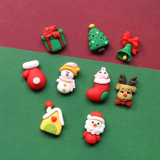 Navidad muñeco de nieve campana Santa Claus lindo parche de resina diy hecho a mano horquilla