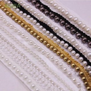 ruijia 1 yarda de encaje recorte perlas accesorios de costura cinta cuello tela artesanía diy tocado hecho a mano vintage materiales de ropa