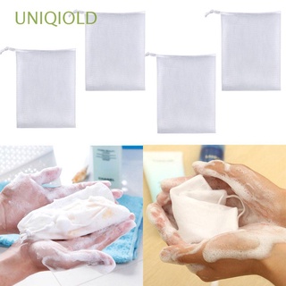 UNIQIOLD Hot selling Soap Foaming Net Handmade Bundle Mouth Soap Mesh Bag Bath Skin Bathroom Hanging Facial Cleanser Washing Cleaning Tool