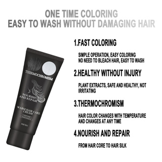 yoyo 50ml unisex termocromático cambio de color moda peinado cabello enfriamiento tinte crema (8)