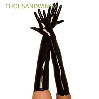 thousandwings wear guantes largos de látex negro adulto sexy accesorio clubwear disfraces hip-pop señoras cosplay fetiche/multicolor