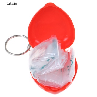[TAIN] Mini Protect CPR Máscara Boca Llavero Rescate En Caja Del Corazón Cara Primeros Auxilios FHS