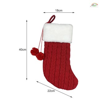 W/W calcetín De lana De navidad Grande no tejido tejido con hilo Dental/calcetines De malla Para decoración De navidad (5)