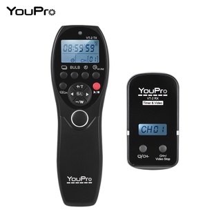 YouPro VT-2 Wireless Remote Control Commander LCD Timer Shutter Release Video Transmitter Receiver Replacement for a7 a7R a7S a7 II a7S II a7R II a58 a6300 RX100 Series Camera Camcorder