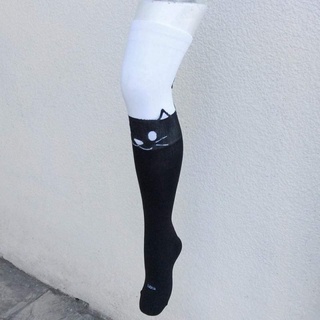 Calceta larga licra – Gato – borde blanco