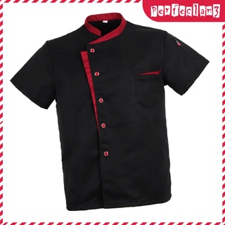 unisex chef Chamarra abrigo manga corta camisa hotel cocina uniforme