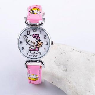 Reloj De cuarzo De Hello Kitty Harley De cuero con dibujos Animados relojes Hellos Kitty (3)