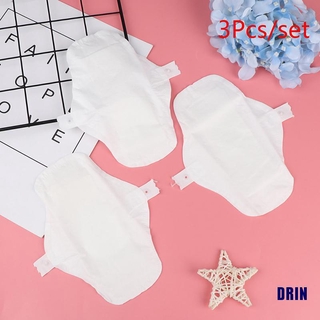 (DRIN) 3 piezas de 18 cm reutilizables de algodón Menstrual sanitario Panty forros de higiene femenina