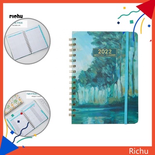 Richu* firma 2022 calendario libro A5 bobina suelta hoja libro diario Plan cuaderno ligero para la escuela