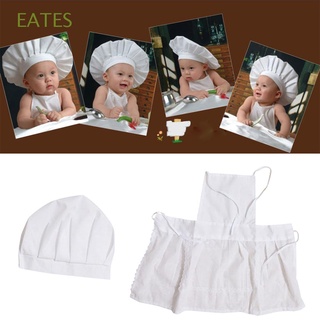 eates blanco chef sombrero kit de fotos de bebé delantal de algodón mezclado lindo recién nacido para niños disfraces cocinar disfraz fotografía/multicolor