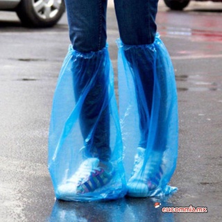 eucommia 5 pares de fundas duraderas para zapatos de lluvia de alta parte superior impermeable antideslizante desechables de buena calidad gruesa protector de plástico