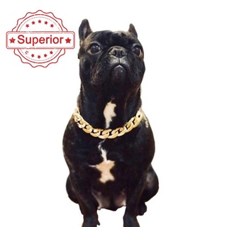 Collar de cadena de oro para mascotas, diseño de plata, pequeño Collar, perro, gato, Bulldog W9d5 francés E6Z1