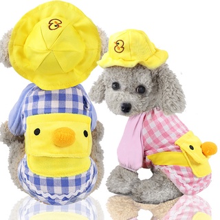 Pet Clothes Little Yellow Duck Cartoon Backpack Dog Cat Supplies Pet Suit Soft and Breathable