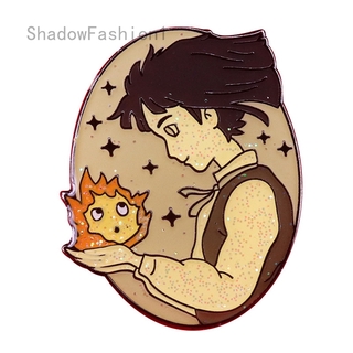 ShadowFashion Howl's Moving Castle Sophie Calcifer Glitter Badge Ghibli Anime Fan Decoration
