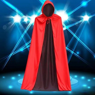 Disfraces de halloween negro rojo capa 2 lados, cosplay, vampiro, drácula