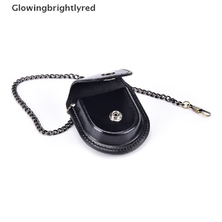 GBRMX 1pc PU leather pocket watch holder storage case coin purse pouch bag with chain HOT (6)