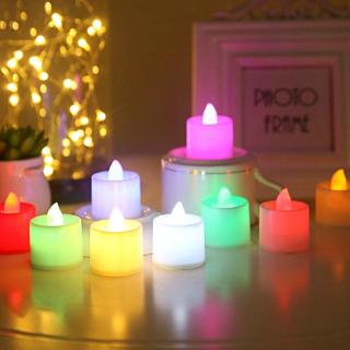 3 unids/Pack de vela LED de navidad sin llama, batería de boda LED vela luz, lámpara de té Multicolor (4)