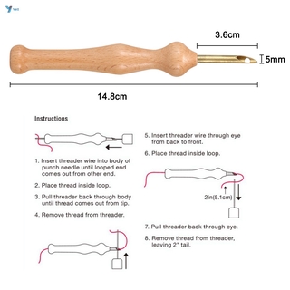 Yyhix pluma Mágica bordada aguja De fieltro De metal con mango De madera herramientas De Costura De escritorio (2)