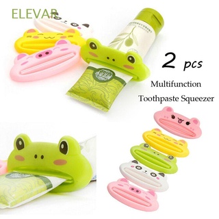 ELEVAR 2pcs Nuevo Toothpaste Squeezer Multifuncional De plástico Cepillo de dientes titular Baño Moda Lovely Lindo Diseño de dibujos animados