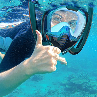 cyclelegend máscara de natación de alta calidad doble tubo de respiración snorkeling buceo cara gafas