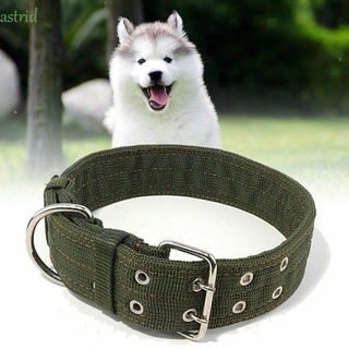 astrid nylon collar de perro doble mascotas suministros correa de cuello entrenamiento engrosado al aire libre hebilla de metal ajustable para medio grande collar de perro