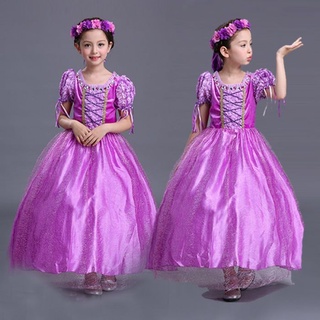 Púrpura Rapunzel princesa disfraz vestido niños Bandana - 110