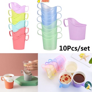 HUI 10Pcs Reusable Disposable Cup Accessories Thickening Mug Sleeve Cup Holder Creative Useful Plastic Home Anti-scalding Gadgets