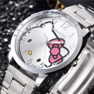 Relojes De Cuarzo Casuales De Acero Inoxidable Hello Kitty Para Mujer Jam Tangan Wanita (6)