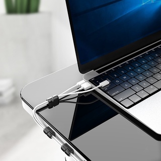 iankanma Self-adhesive Portable Silicone USB Cable Winder Wire Organizer Clip for Office (3)