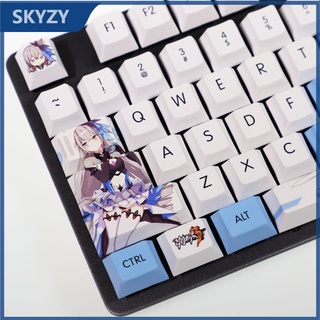 Honkai Impact 3 keycap Bronya Zaych tema Anime Juegos móviles PBT Sublimación de tinte teclado mecánico keycap 104 teclas