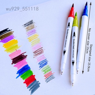 Wu home&living 100/120 colores acuarela pluma pincel marcadores de doble punta Fineliner dibujo pintura para escuelas suministros de arte