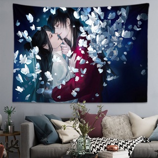 Tian guan ci fu Girl Hua cheng Xie lian tapestry Blankets Wall Art Poster Illustration Hanging Tapestries INS Style Background Cloth Home Decor (5)