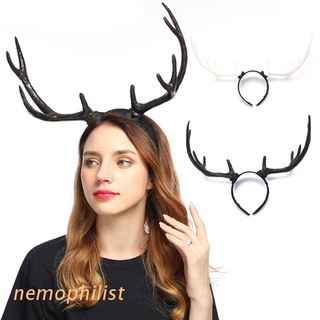 NEMOP Halloween Hair Hoop Elk Headband Theme Party Performance Headdress Antlers Deer Horn Headband Halloween Hair Accessories
