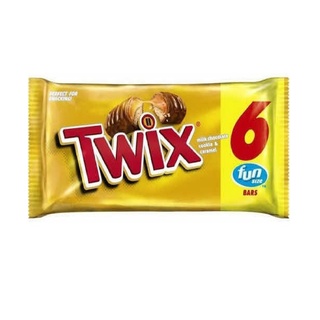 Chocolate Twix 6 fun size pack paquete de 6 piezas fun size