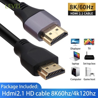 LEVEL 2m Dos metros. HDMI 2.1 cable Criterios PS4 60Hz a 8k. Adaptador Computadora de proyección Manzana Xbox Virtual Reality 120hz a 4k. TV BOX Conexión