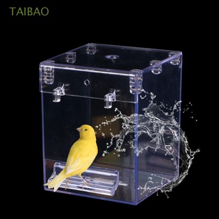 taibao pet birdbath canary caja de baño de pájaro para jaula transparente colgante ducha tortolitos sin fuga acrílico loro bañera/multicolor
