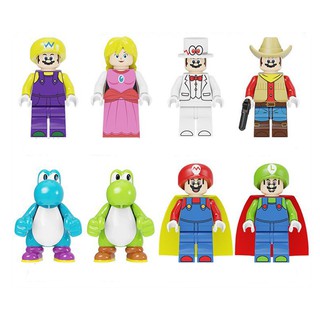 < Disponible > Lego 1 unids/set Super Mario Bros bloques de construcción ABS juego Luigi Mini muñecas colección montar figura juguete niños