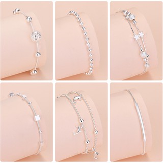 50 diseños de plata 925 original 20 cm linda pulsera para mujer joyería de moda accesorios coreanos (1)