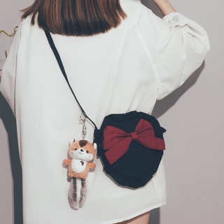 Bolso pequeño lindo japonés suave hermana chica loli uniforme bolso de lona ins bolso de mensajero con lazo de estudiante coreano