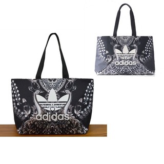 [listo Stock] Adidas Shamrock mujer bolsos de compras bolsos bolsos bolsos de gran capacidad de moda Casual bolsa de pavo real moda todo-partido