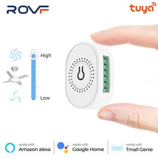 ROVF Tuya Wifi Smart Ventilador De Techo Interruptor De Velocidad EU 220V Mini Módulo De Pared Mando A Distancia Eléctrico Para Alexa Google Home