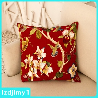 estilo chino flor tiro funda de almohada de algodón suave cuadrado floral patrón funda de almohada cojín decorativo para la vida en el hogar