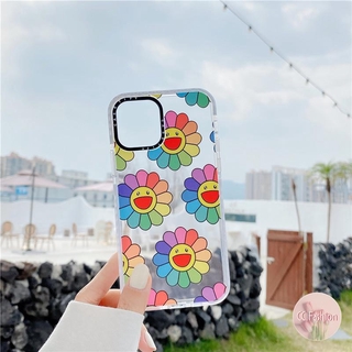 Casetify Smile iPhone Case For iPhone 11 12 Pro Max X Xs Max XR 8 7 SE Soft Cover iPhone Casing Clear TPU Fashion Sun Flower