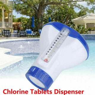 GATITO Household Swimming Pool Water Filter Chlorine Bromine Tablets Floating Dispenser New Hot Tub Floater Spa Multifunctional With Temperature Thermometer