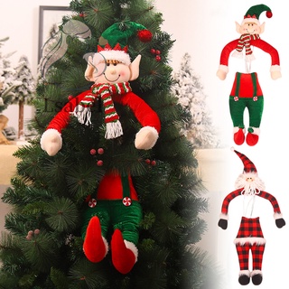 Decoraciones De Árbol De Navidad Santa Claus Muñeca Elfo Abrazo Vacaciones Casa Centro Comercial Decoración Suministros Juguetes De Peluche