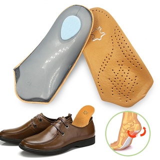 Plantilla de cuero plantillas ortopédicas de pie plano plantillas de arco de la mitad del zapato plantillas ortopédicas cuidado del pie (1)